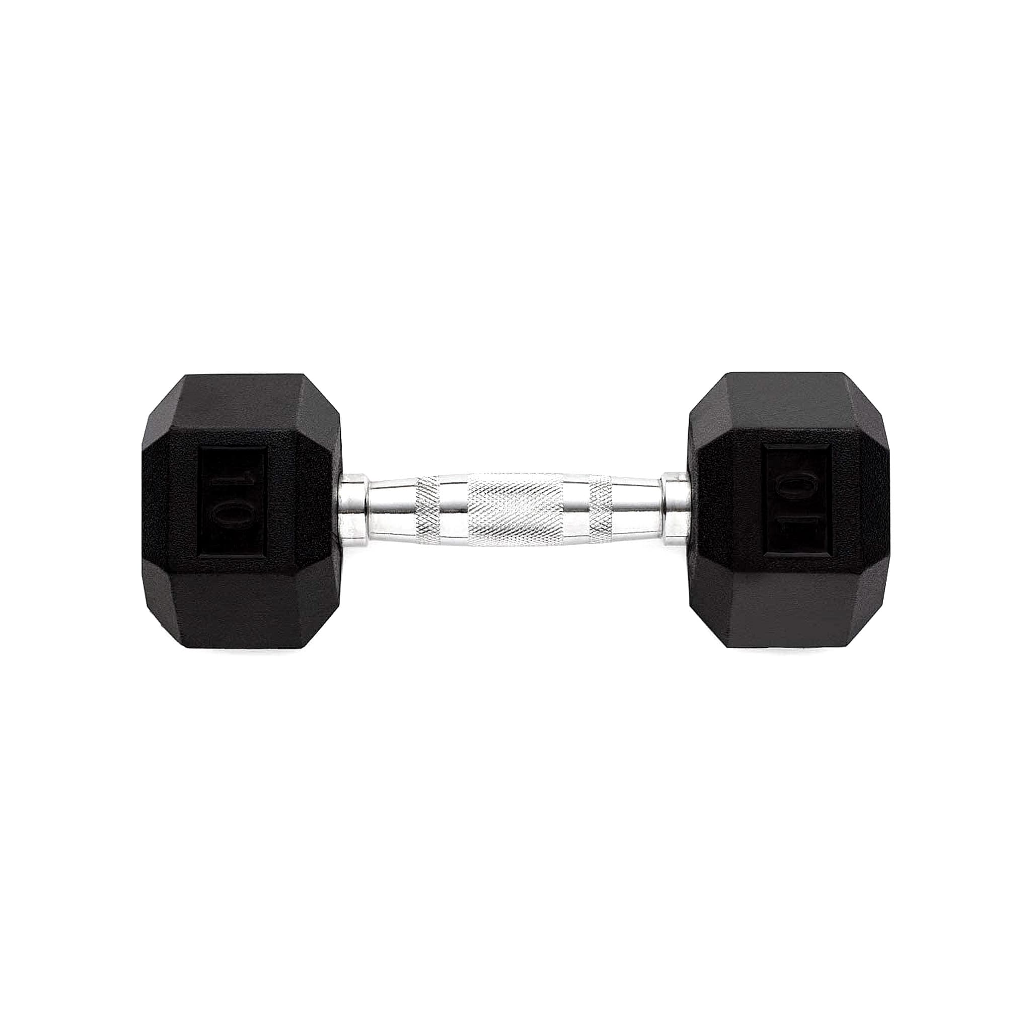 Tru Grit Fitness Hex Elite TPR Dumbbells - Rubber Dumbbells Designed with Chrome-Plated Steel Handles, TPU Heads, and Hexagon-Shaped Rubber-Encased Ends