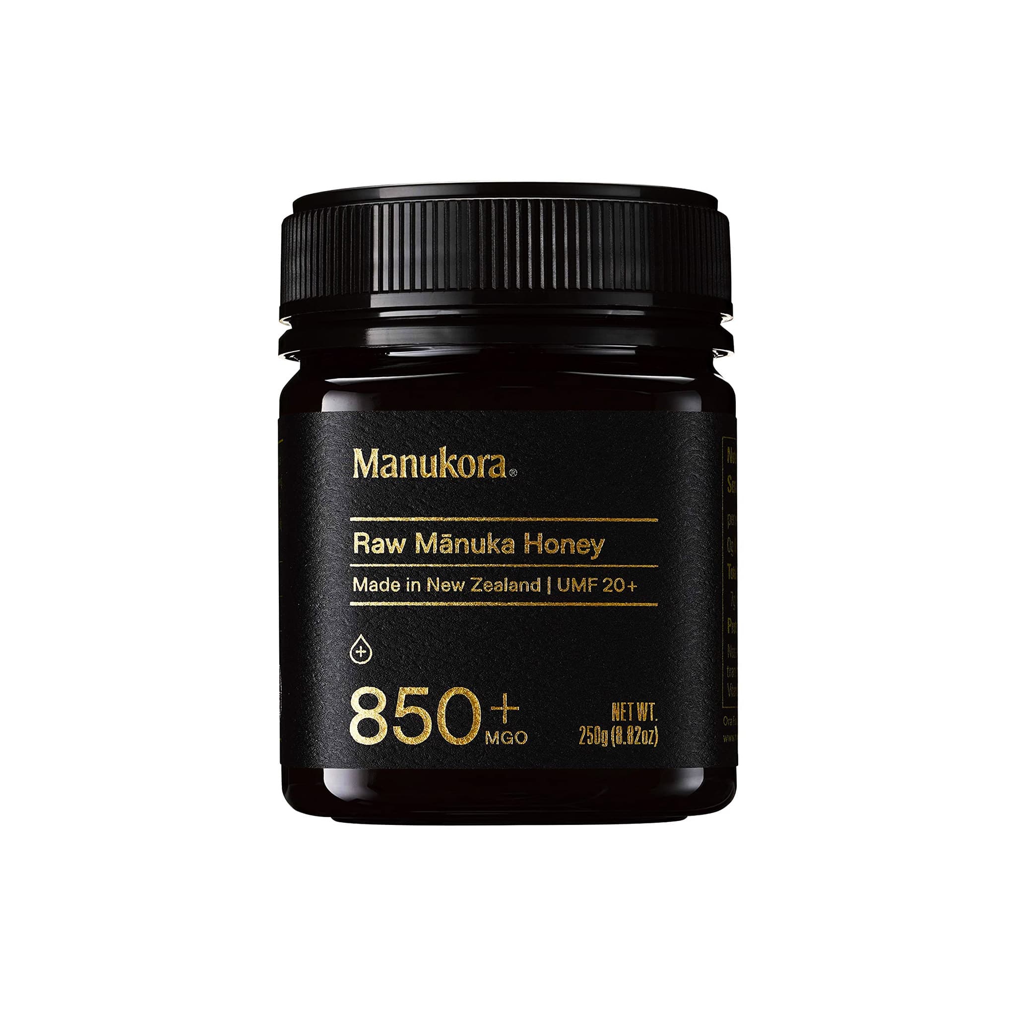 Manukora UMF 20+/MGO 850+ Raw Manuka Honey (250g/8.8oz) Authentic Non-GMO New Zealand Honey, UMF & MGO Certified, Traceable from Hive to Hand